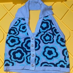 Cotton On Blue Floral Halter Top Women’s XS NWT